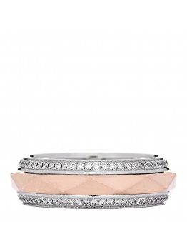 18K Rose White Gold Diamond Laurence Graff Signature Spinner Band Ring 50 5.25