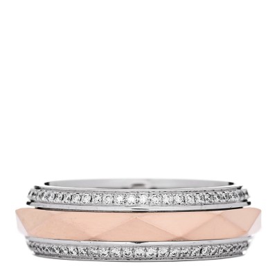 18K Rose White Gold Diamond Laurence Graff Signature Spinner Band Ring 50 5.25