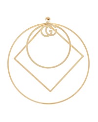 18K Yellow Gold Running G Square Round Single Earring