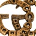Oxidized Metal Crystal Double G Bracelet Aged Gold Multicolor