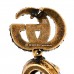 Metal Crystal Double G Drop Earrings Aged Gold