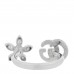 18K White Gold Diamond Flora GG Open Ring 49 4.75