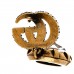 Metal Crystal Double G Drop Earrings Aged Gold