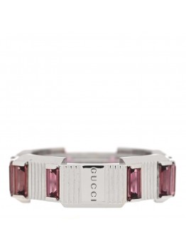 18K White Gold Rubellite 7mm Link to Love Ring 52 6