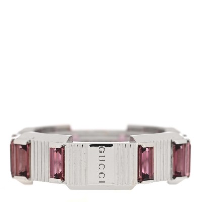 18K White Gold Rubellite 7mm Link to Love Ring 52 6