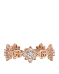 18K Rose Gold Diamond Flora Band Ring 53 6.5