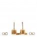 Metal Crystal Double G Chain Drop Earrings Aged Gold