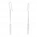 18K White Gold Bar Drop Earrings