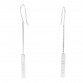 18K White Gold Bar Drop Earrings