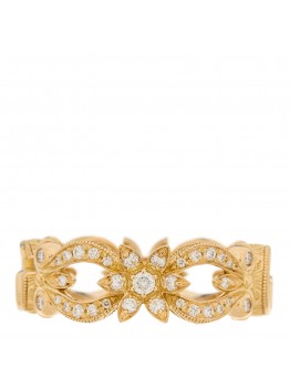 18K Yellow Gold Diamond Flora Ring 50 5.5