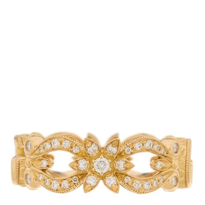 18K Yellow Gold Diamond Flora Ring 50 5.5