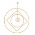 18K Yellow Gold Running G Square Round Single Earring