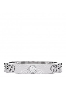 18K White Gold Diamond Icon Heart Band Ring 50 5.5