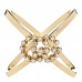 18K Yellow Gold Diamond Running G Cross Ring 50 5.25