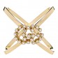 18K Yellow Gold Diamond Running G Cross Ring 50 5.25