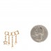 Metal Crystal Pearl Script Drop Single Earring Gold
