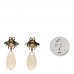 Crystal Pearl Drop Bee Earrings Gold