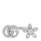 18K White Gold Diamond Flora GG Open Ring 49 4.75