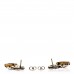 Metal Crystal Double G Drop Earrings Aged Gold