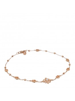 18K Rose Gold Diamond GG Flora Station Bracelet