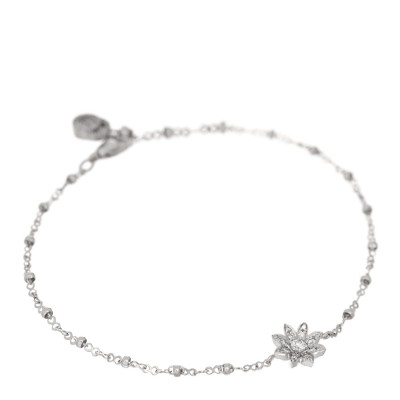 18K White Gold Diamond Flora Station Bracelet