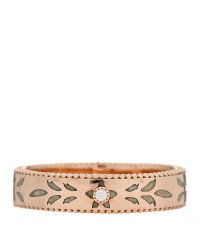 18K Rose Gold Enamel Diamaond 4mm Icon Blooms Ring 50 5.5