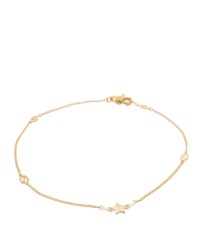 18K Yellow Gold Diamond Star GG Station Bracelet