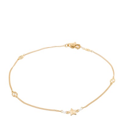 18K Yellow Gold Diamond Star GG Station Bracelet