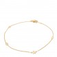 18K Yellow Gold Diamond Star GG Station Bracelet
