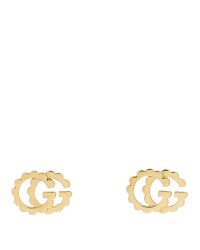 18K Yellow Gold Running G Scalloped Stud Earrings