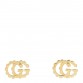 18K Yellow Gold Running G Scalloped Stud Earrings