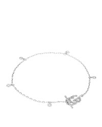 18K White Gold Diamond GG Running Bracelet