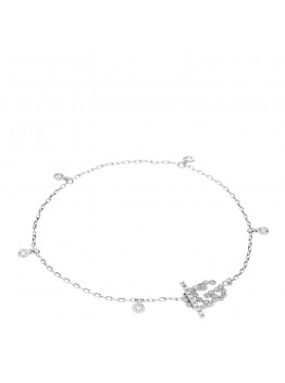 18K White Gold Diamond GG Running Bracelet