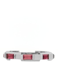 18K White Gold Rubellite Narrow Link to Love Ring 52 6