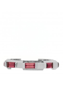 18K White Gold Rubellite Narrow Link to Love Ring 52 6