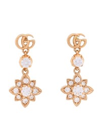 18K Rose Gold Diamond Flora Drop Earrings