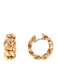 Metal Interlocking G Gourmette Chain Hoop Earrings Gold
