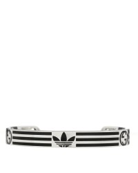 X ADIDAS Sterling Silver Enamel Cuff Bracelet 17 Black