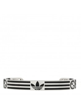 X ADIDAS Sterling Silver Enamel Cuff Bracelet 17 Black