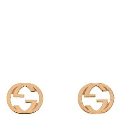18K Yellow Gold Interlocking G Stud Earrings