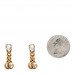 Metal Crystal Double G Chain Drop Earrings Aged Gold