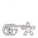 18K White Gold Diamond Flora GG Open Ring 49 5