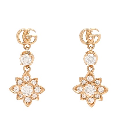 18K Rose Gold Diamond Flora Earrings