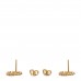 18K Yellow Gold Running G Scalloped Stud Earrings