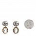 Metal Crystal Double G Drop Earrings Aged Gold