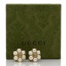 Metal Pearl Double G Clip On Earrings Aged Gold