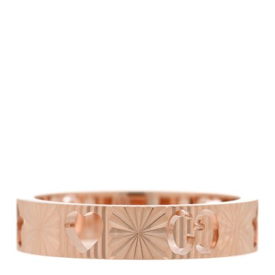 18K Rose Gold Icon Stars Band Ring 49 4.75