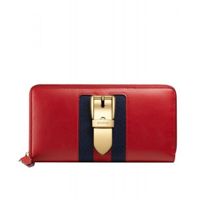 GG Sylvie leather zip around wallet 476083