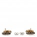 Metal Crystal Double G Drop Earrings Aged Gold