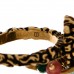 Metal Glass Bead Lion Head GG Ring M Aged Gold Multicolor